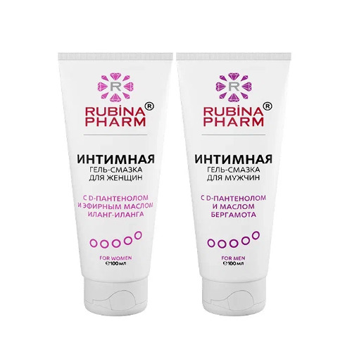 Набор из 2х интимных гель-смазок Rubinapharm со скидкой: для женщин + для мужчин