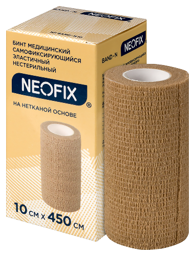 Neofix бинт медицинский самофиксирующийся эластичный нестерильный на нетканой основе 10 смх450 см/телесный