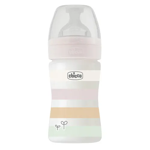 CHICCO WELL-BEING БУТЫЛОЧКА ДЛЯ КОРМЛЕНИЯ СОСКА СИЛИКОНОВАЯ 0+ 150МЛ/GIRL