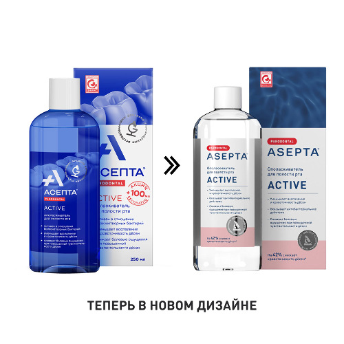 Асепта актив ополаскиватель для полости рта 250 мл флакон