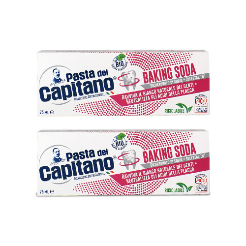 НАБОР PASTA DEL CAPITANO ЗУБНАЯ ПАСТА ДЛЯ ДЕЛИКАТНОГО ОТБЕЛИВАНИЯ С СОДОЙ 75МЛ 2 уп. - по выгодной цене!
