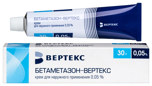 Купить Бетаметазон-вертекс 0,05% крем для наружного применения 30 гр цена