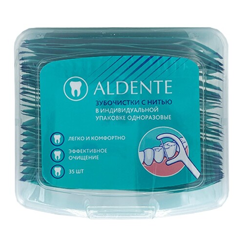 Купить Aldente зубочистки с нитью 35 шт. цена