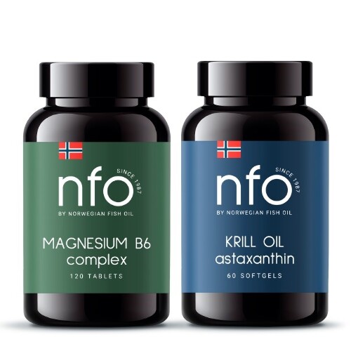 Набор NFO Комплекс магния + витамин В6 №120+ОМЕГА-3 масло криля 60 капс
