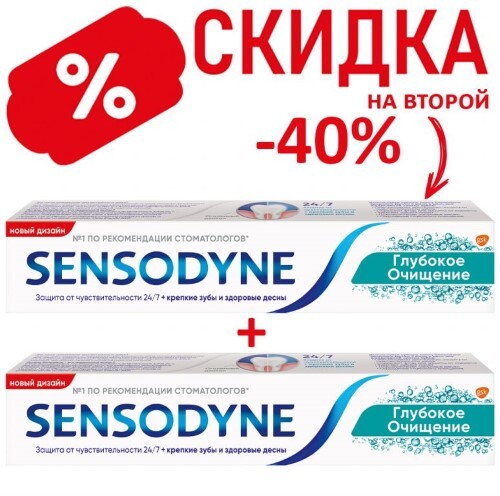 Купить Sensodyne зубная паста глубокое очищение 75 мл цена
