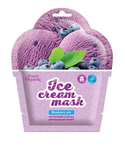 Купить FUNNY ORGANIX BLUEBERRY PIE ТКАНЕВАЯ МАСКА-МОРОЖЕНОЕ ДЛЯ ЛИЦА ОХЛАЖДАЮЩАЯ ПРОХЛАДНЫЙ РЕЛАКС N1 цена