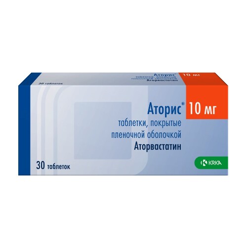 Купить Аторис 10 мг 30 шт. таблетки, покрытые пленочной оболочкой цена