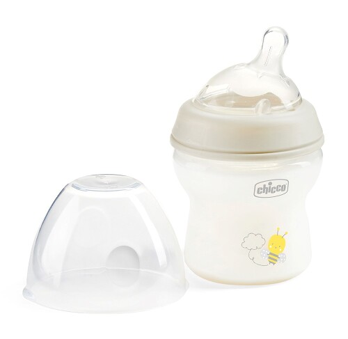 Chicco natural feeling бутылочка для кормления соска силиконовая наклонная 0+ 150 мл/нейтральная