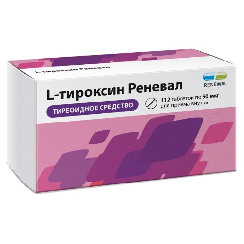 L-тироксин реневал 50 мкг 112 шт. таблетки