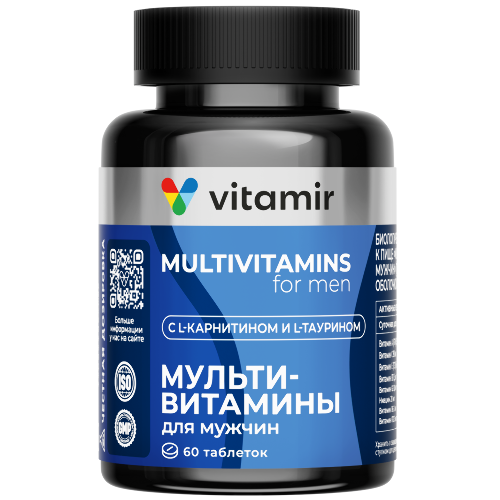 Купить Витамир мультивитамины для мужчин 60 шт. таблетки, покрытые оболочкой массой 900 мг цена