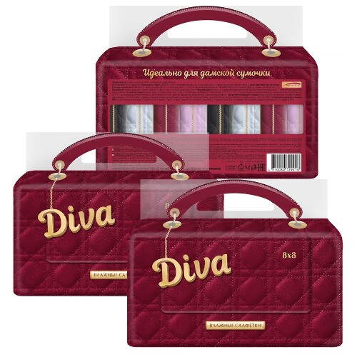 Купить Diva салфетки влажные очищающие универсальные 8 шт. х 8 шт. цена
