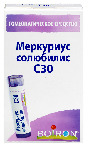 МЕРКУРИУС СОЛЮБИЛИС C30 ГОМЕОПАТ МОНОКОМП ПРЕПАРАТ МИНЕРАЛЬНО-ХИМИЧ ПРОИСХОЖД