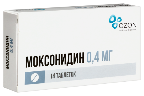 Моксонидин 0,4 мг 14 шт. таблетки, покрытые пленочной оболочкой