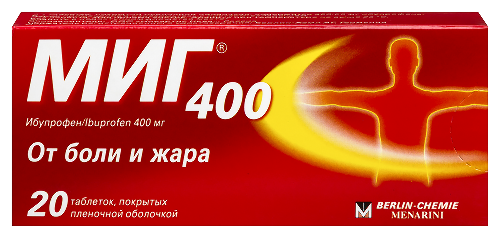 Купить Миг 400 400 мг 20 шт. таблетки, покрытые пленочной оболочкой цена
