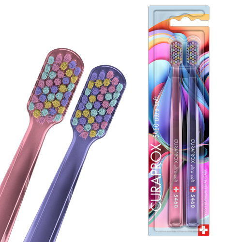 Зубная щетка для взрослых Ultrasoft Colorful Curls ультра мягкая / Набор зубных щеток 2 шт