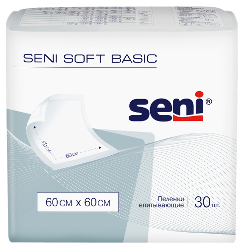 Seni soft basic пеленки впитывающие 60x60 30 шт.