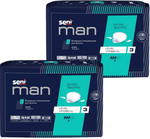 Набор Seni man вкладыши специальные для мужчин экстра уровень 3 №15 из 2 уп со скидкой