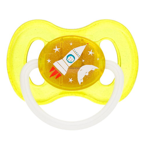 Соска-пустышка латексная круглая 0-6 желтая