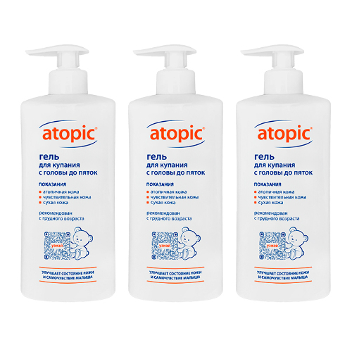 Набор для атопиков: Atopic Гель 400 мл из 3-х упаковок со скидкой