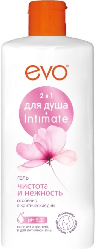 Evo гель 2 в 1 для душа и интимной гигиены чистота и нежность 400 мл