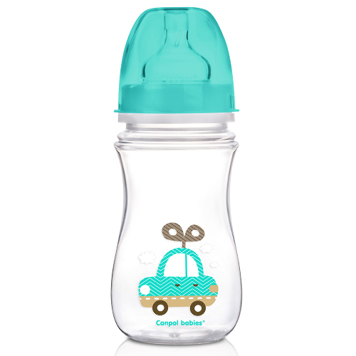 Купить Canpol babies бутылочка полипропиленовая силиконовая соска 3+ 240 мл/бирюзовый цена