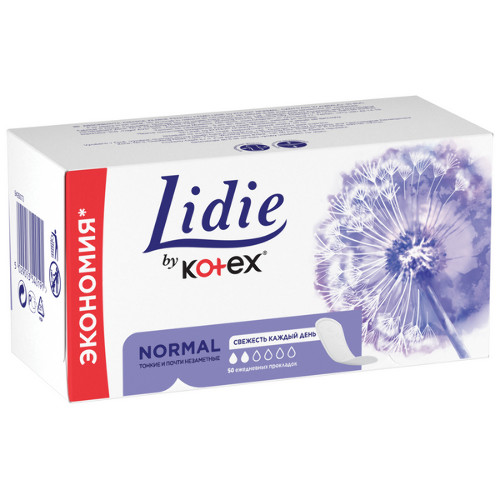 Lidie by Kotex ежедневные прокладки, Нормал 50шт.