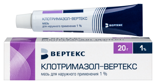 Клотримазол-вертекс 1% мазь для наружного применения 20 гр