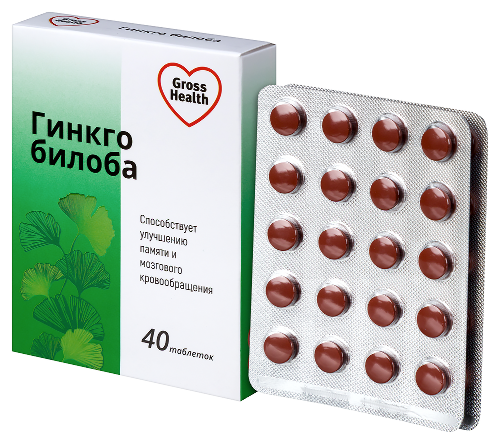 Gross health гинкго билоба 40 мг 40 шт. таблетки массой 0,2 г