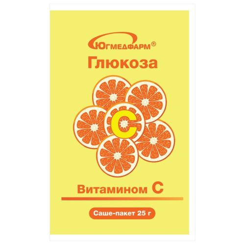 Глюкоза с витамином с 1 шт. пакет-саше порошок массой 25 гр Югмедфарм