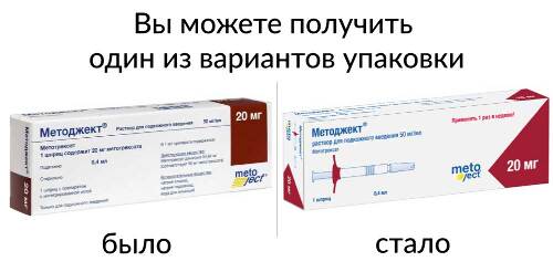 Методжект раствор для подкожного введения 20 мг/0,4 мл раствор для подкожного введения шприц 1 шт.