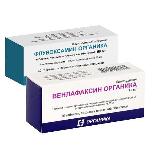 Набор Венлафаксин Органика 75мг №30 таб + Флувоксамин Органика 50мг №20 таб - со скидкой