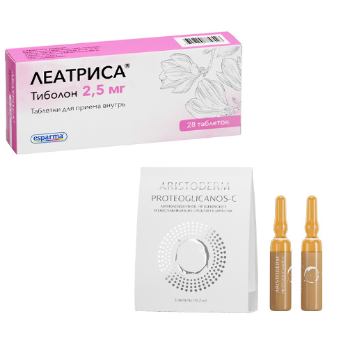 Набор ЛЕАТРИСА 0,0025 N28 ТАБЛ + Aristoderm® Proteoglicanos-C 2мл №2
