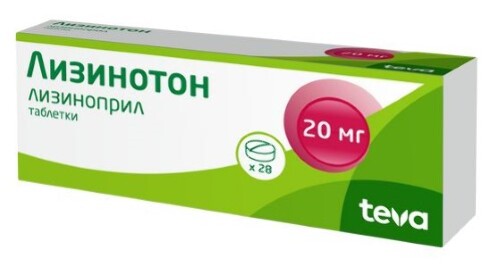 Купить Лизинотон 20 мг 28 шт. таблетки цена
