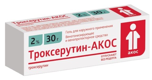 Троксерутин-акос 2% гель для наружного применения 30 гр