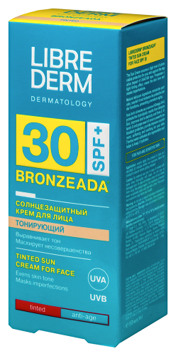 Librederm bronzeada крем для лица тонирующий солнцезащитный spf 30 50 мл