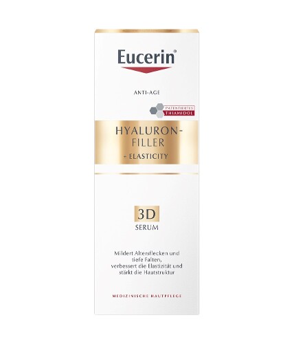 Eucerin hyaluron-filler+elasticity сыворотка 3d против пигментации антивозрастная 30 мл