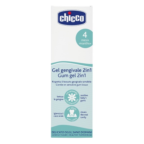 Chicco гель для десен при прорезывании зубов 2 в 1 4 мес+ 30 мл