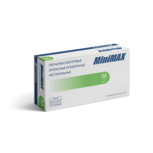 ПЕРЧАТКИ СМОТРОВЫЕ ARCHDALE MINIMAX ЛАТЕКСНЫЕ ГЛАДКИЕ ОПУДРЕННЫЕ