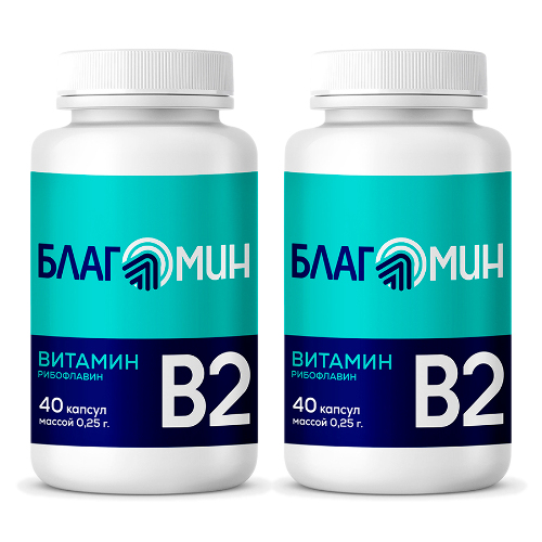 Набор из 2-х уп БЛАГОМИН ВИТАМИН В2 (РИБОФЛАВИН 2МГ) N40 КАПС ПО 0,25Г