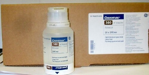 Купить Омнипак 300 мг йода/мл раствор для инъекций 100 мл флакон 10 шт. цена