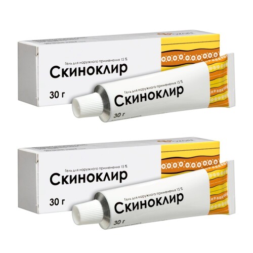 Набор со скидкой за 2 упаковки Скиноклир 15% гель для наружного применения 30 г при акне