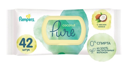Салфетки pure protection coconut детские 42 шт.