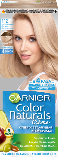 Color naturals крем-краска суперосветляющая в наборе тон 112/суперосветляющий жемчужно-платиновый блонд