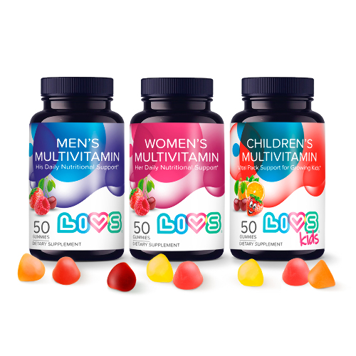 Набор LIVS комплекс мультивитамин для женщин + мультивитаминный комплекс для детей + комплекс мультивитамин для мужчин