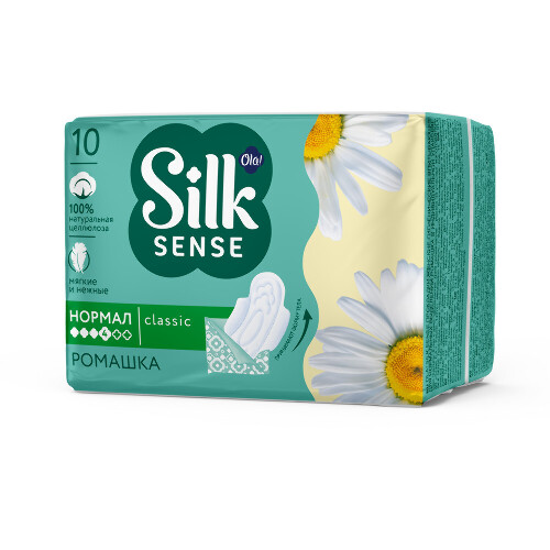 Ola silk sense прокладки classic deo normal ромашка в индивидуальной упаковке 10 шт.