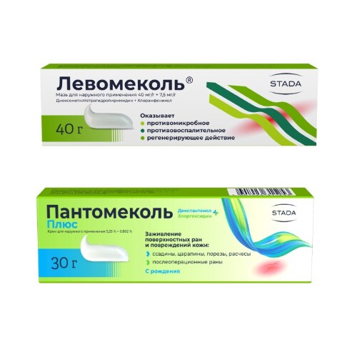 Набор Левомеколь мазь 40г + Пантомеколь Плюс крем 30г по специальной цене