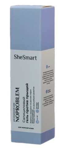 Shesmart noproblem гель против прыщей салициловый для жирной кожи 15 мл