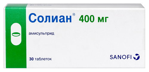 Солиан 400 мг 30 шт. таблетки, покрытые пленочной оболочкой