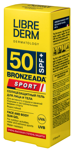 Librederm bronzeada гель солнцезащитный для лица и тела sport spf 50 50 мл