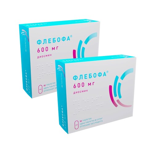 Набор со скидкой за 2 упаковки Флебофа 600 мг 30 шт